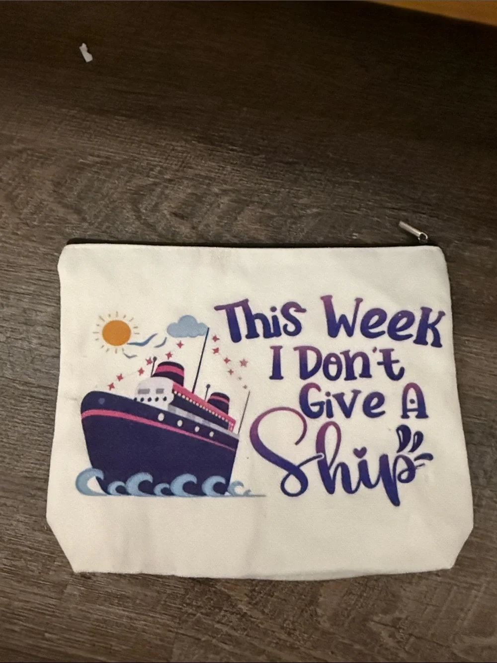 N/A This Week I Don't Give A Ship Canvas Pouch - White